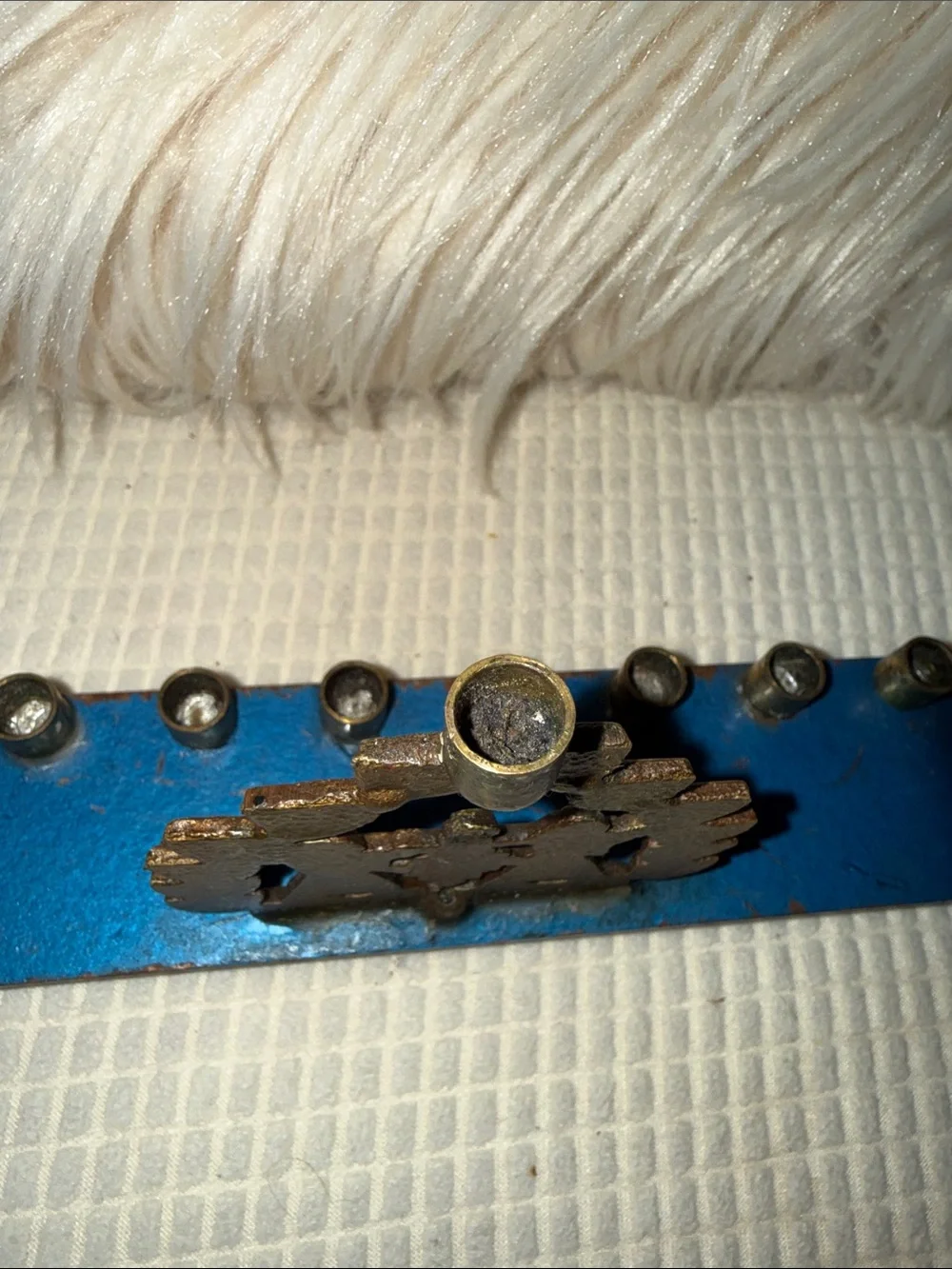 Blue and Gold vintage Hanukkah Menorah Decorative Holiday Menorah